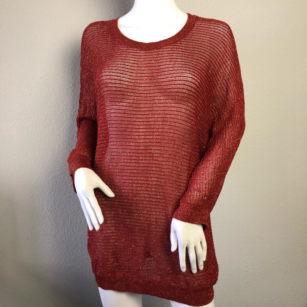 Shear Long Sweater Hip Length Baggy